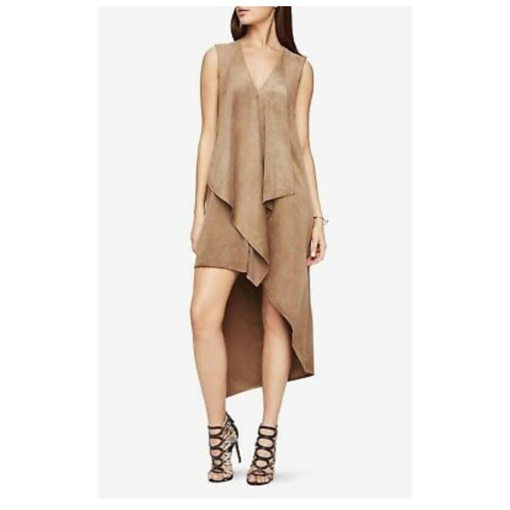 NWT! Bcbgmaxazria TARA hi-low dress. Small. Taupe.